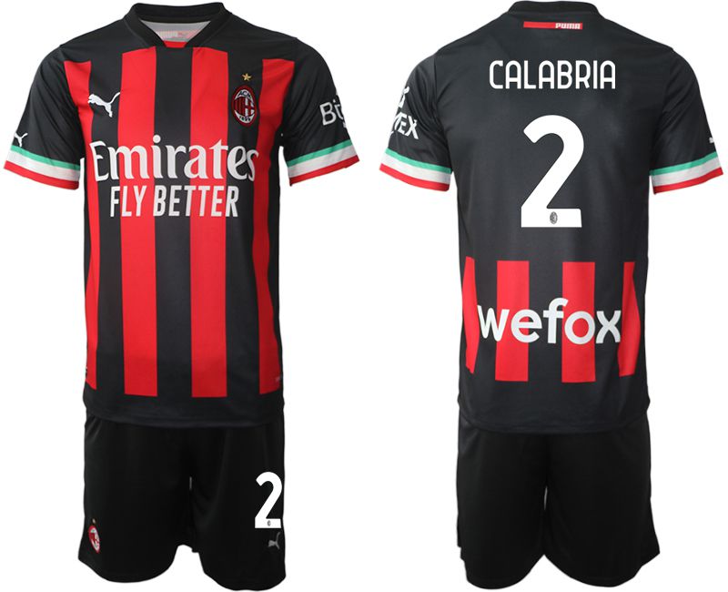 Men 2022-2023 Club Ac Milan home black #2 Soccer Jersey->ac milan jersey->Soccer Club Jersey